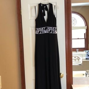 White House Black Market full length black dress